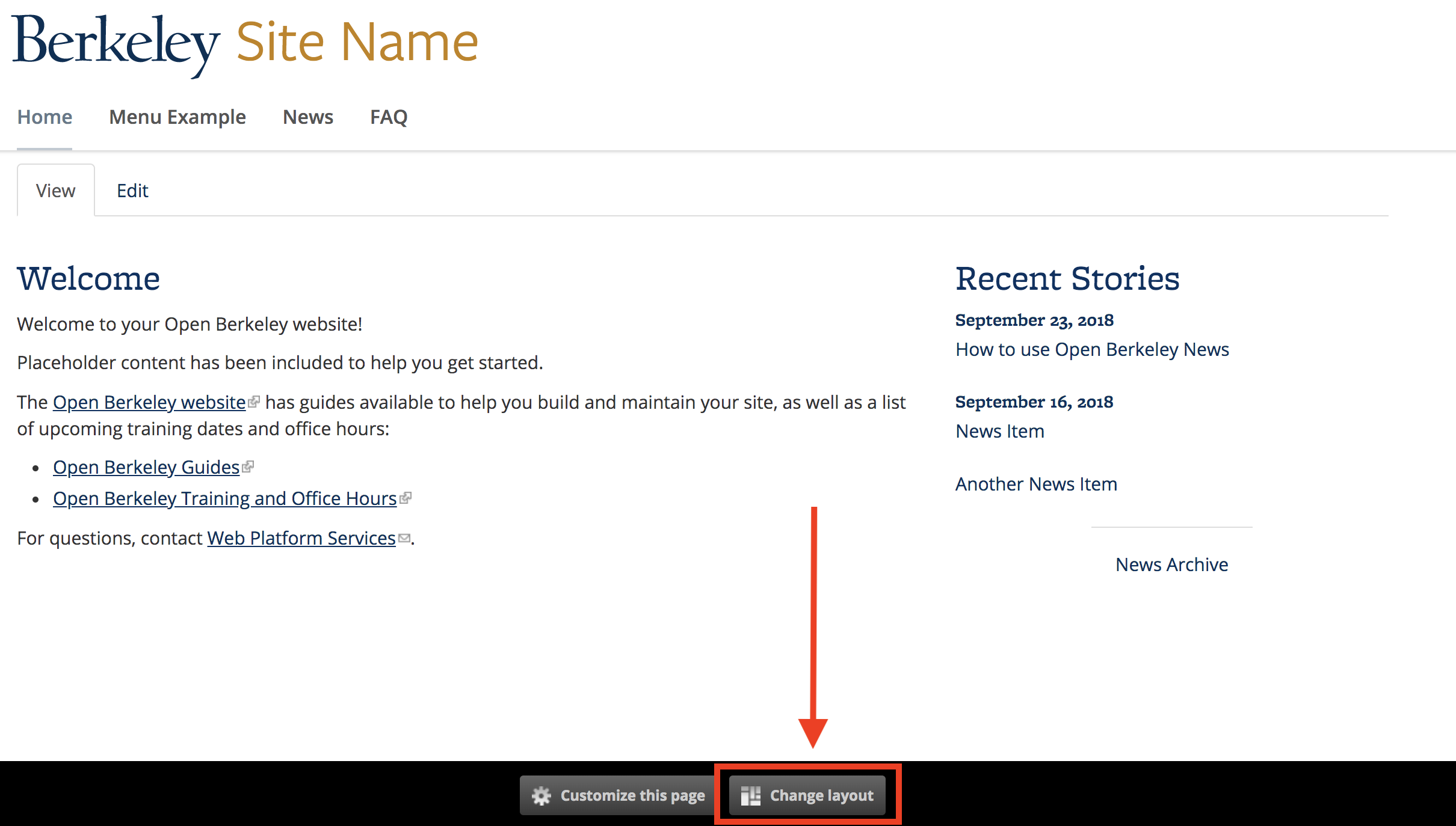 Use and Change Layouts | Open Berkeley