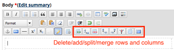 Table WYSIWYG additional buttons