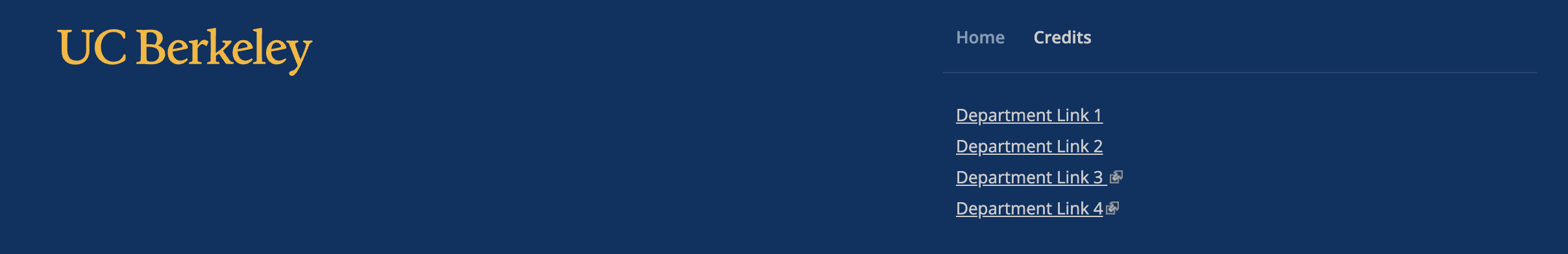 Screenshot of the UC Berkeley wordmark in the footer on a typical Open Berkeley site